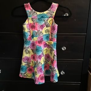 Piper Dresses Bunny rabbit floral multi color dress size small 6/6x